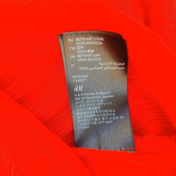 H&M X Coachella Official Collection Red Boho Top Flare Sleeve Size Small - Picture 5 of 5